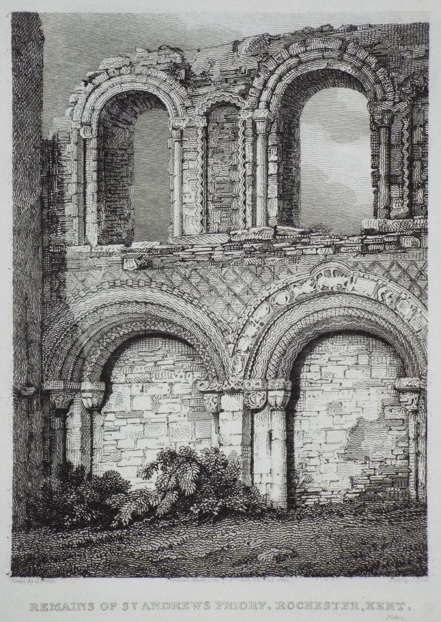 Print - Remains of St. Andrews Priory, Rochester, Kent - Tyrel